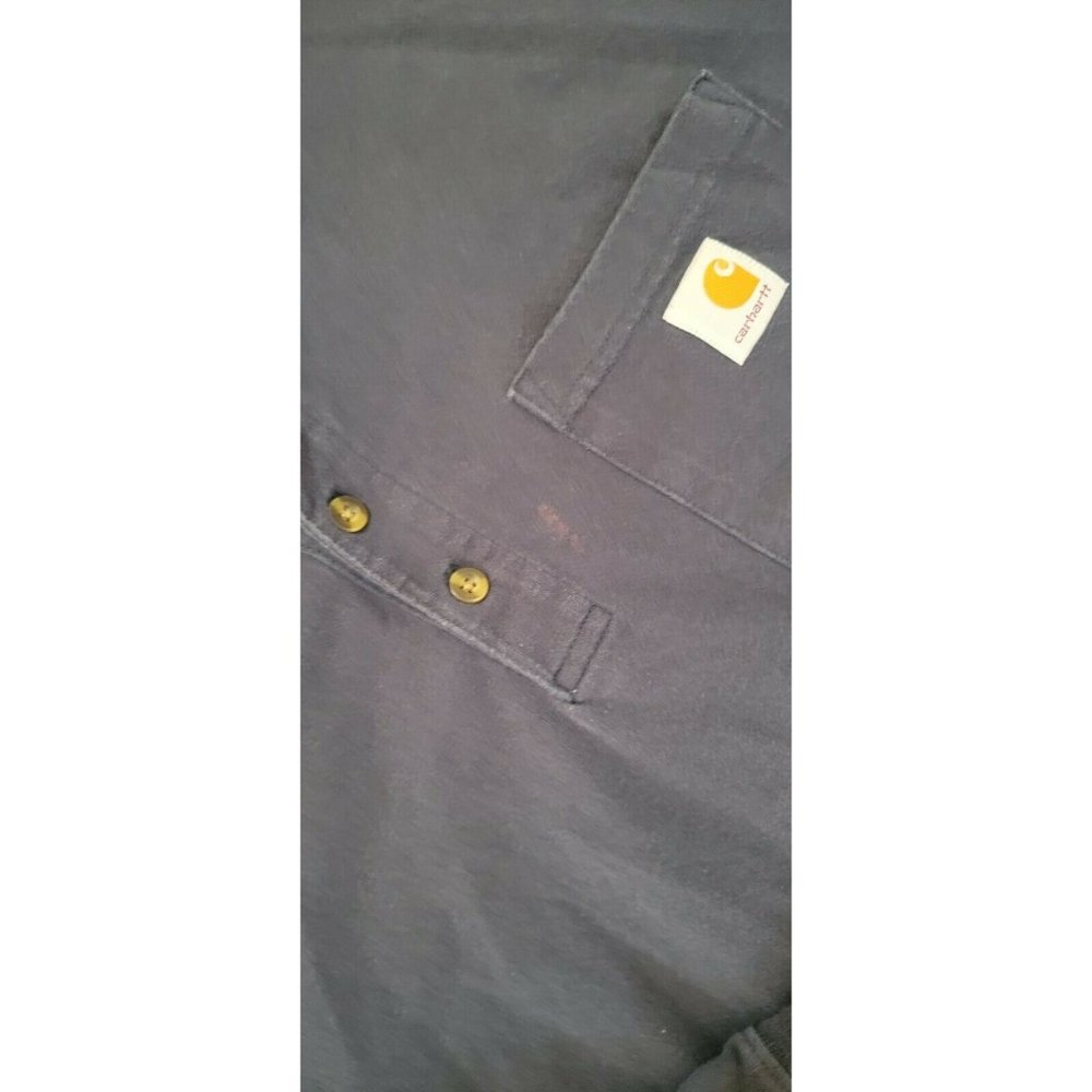 Carhartt Mens Shirt Size Medium Workwear Pocket Long-Sleeve Henley K128 Blue - Picture 3 of 4